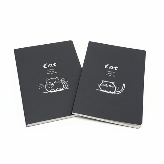 Libreta páginas negras gato 24 páginas