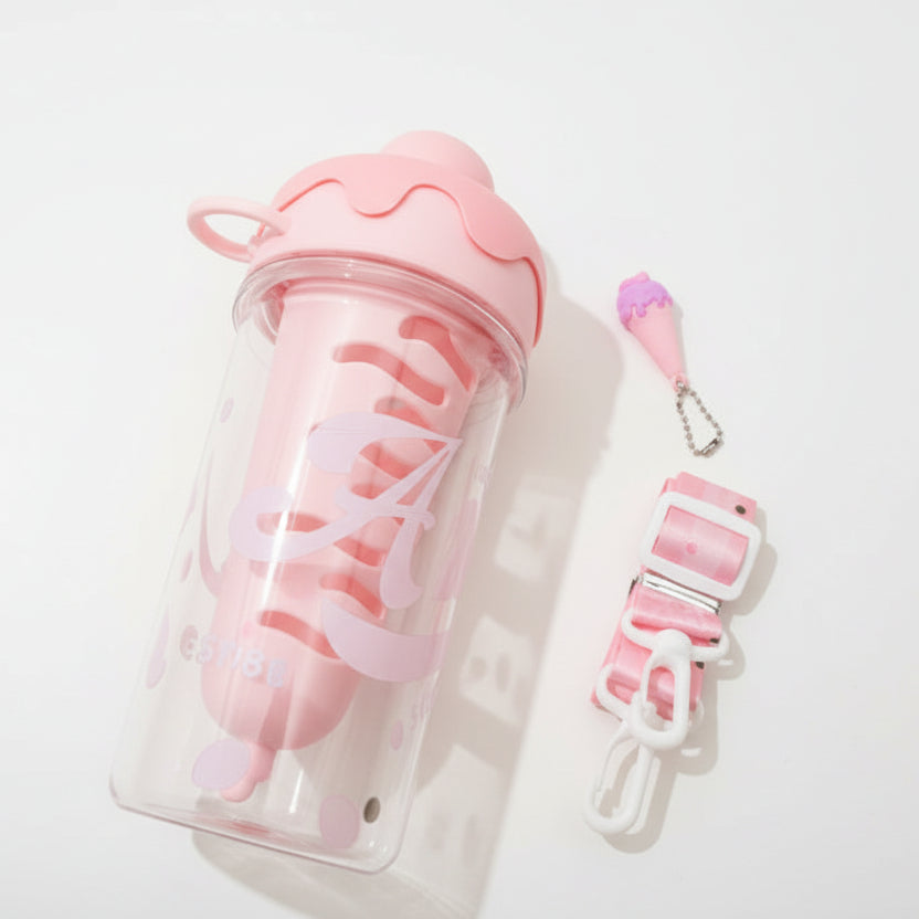 Botella de agua helado
