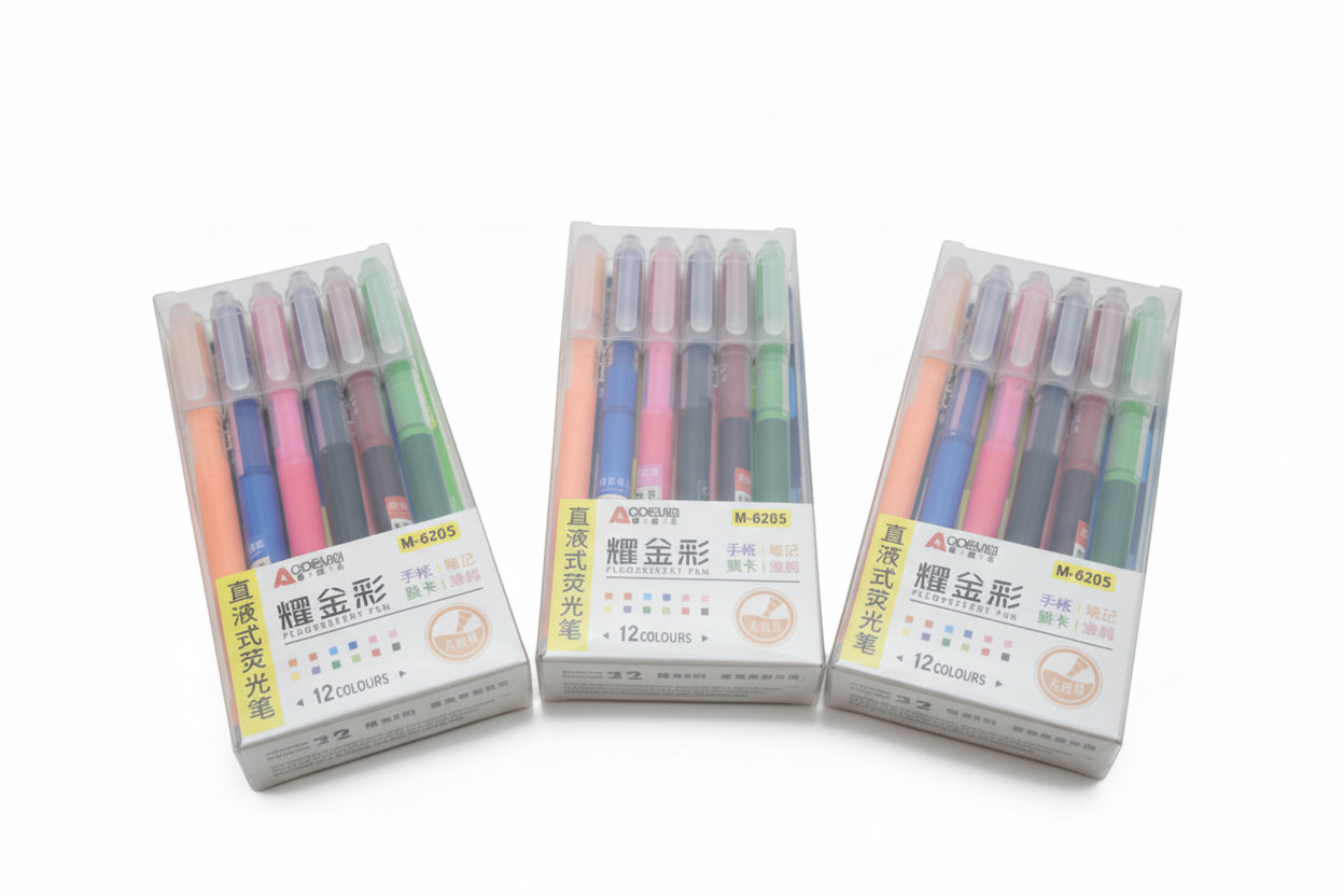 Set 12 destacadores tinta líquida