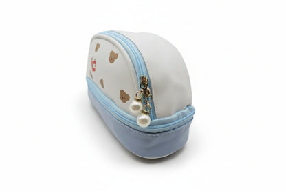 Estuche de oso azul semicircular