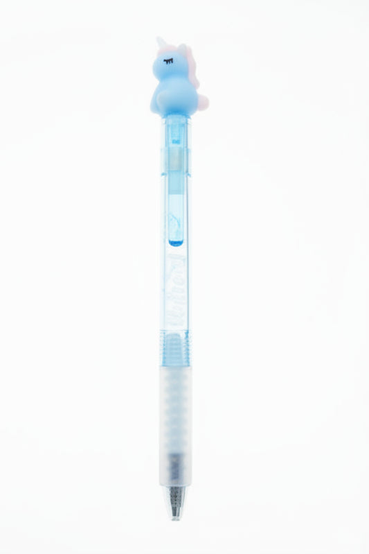 Lápiz gel borrable unicornio tinta azul
