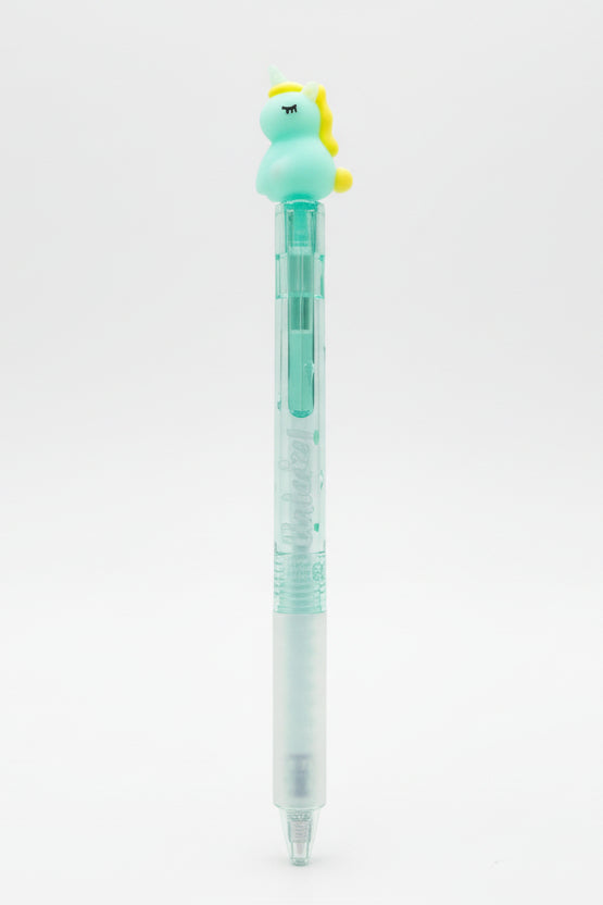 Lápiz gel borrable unicornio tinta azul