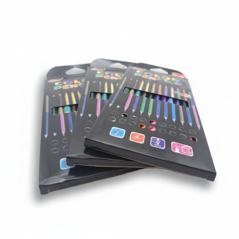 Pack lápices colorear 12 x 2 colores
