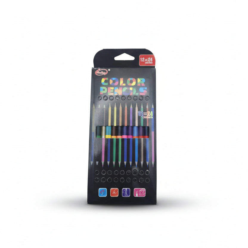 Pack lápices colorear 12 x 2 colores