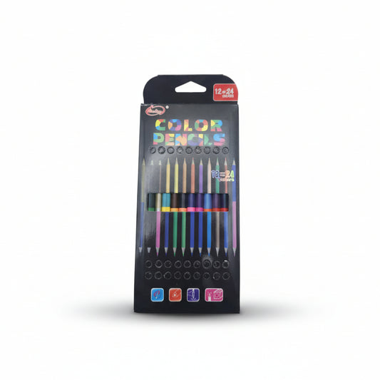 Pack lápices colorear 12 x 2 colores