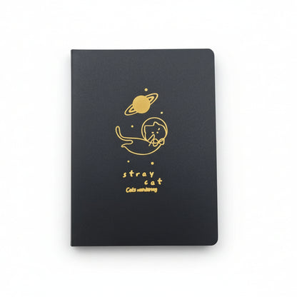 Libreta cosida negra Stray cat