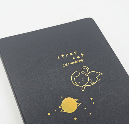 Libreta cosida negra Stray cat