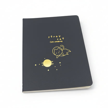 Libreta cosida negra Stray cat