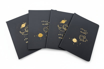 Libreta cosida negra Stray cat