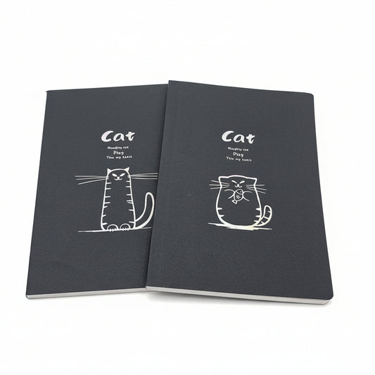 Libreta páginas negras gato 24 páginas
