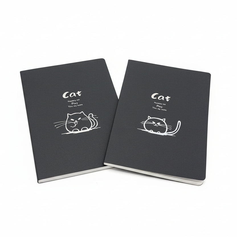 Libreta páginas negras gato 24 páginas