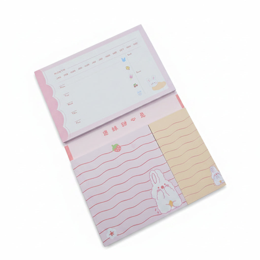 Libro con notas adhesivas conejito