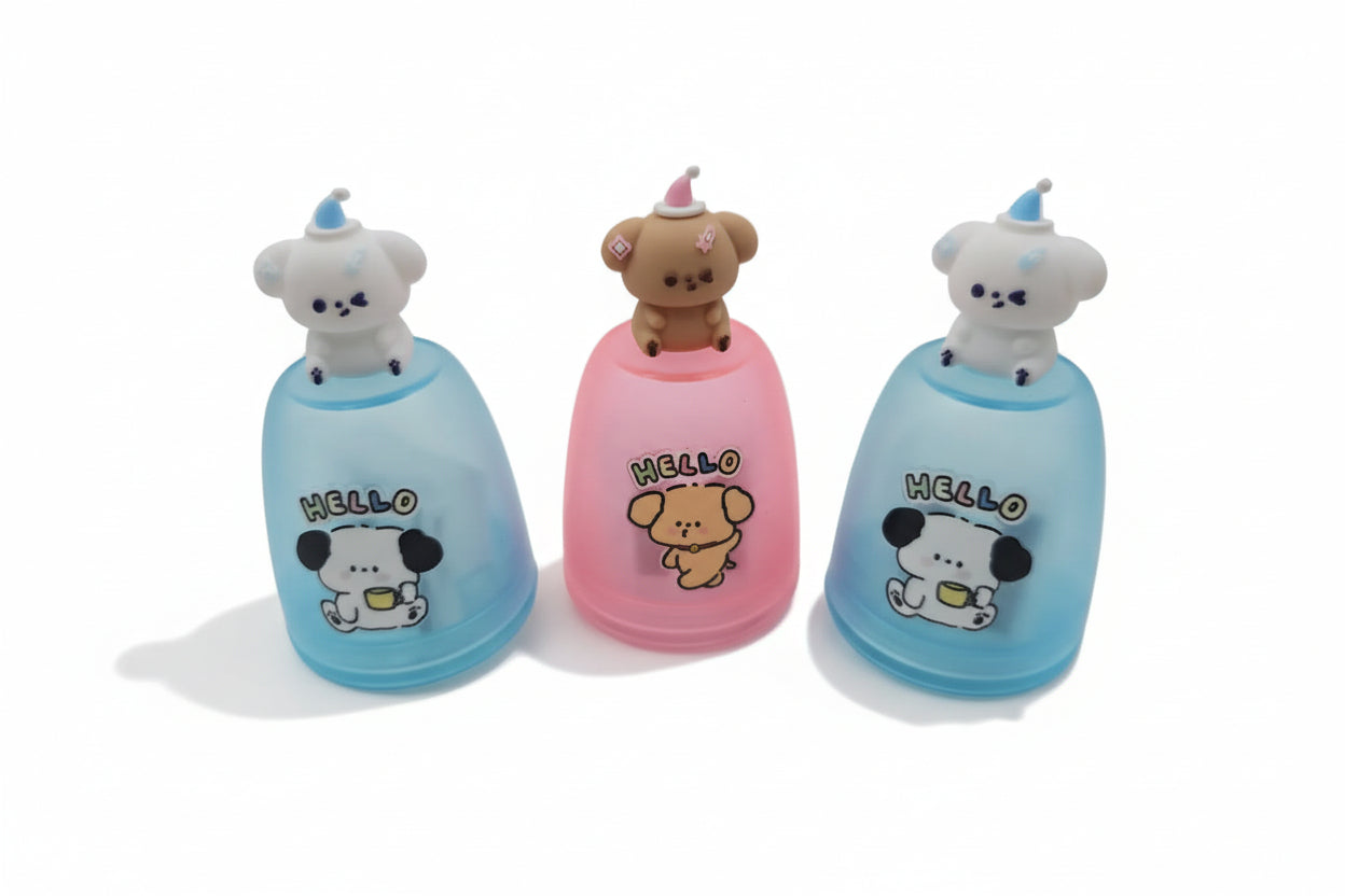 Sacapuntas perrito doble con contenedor