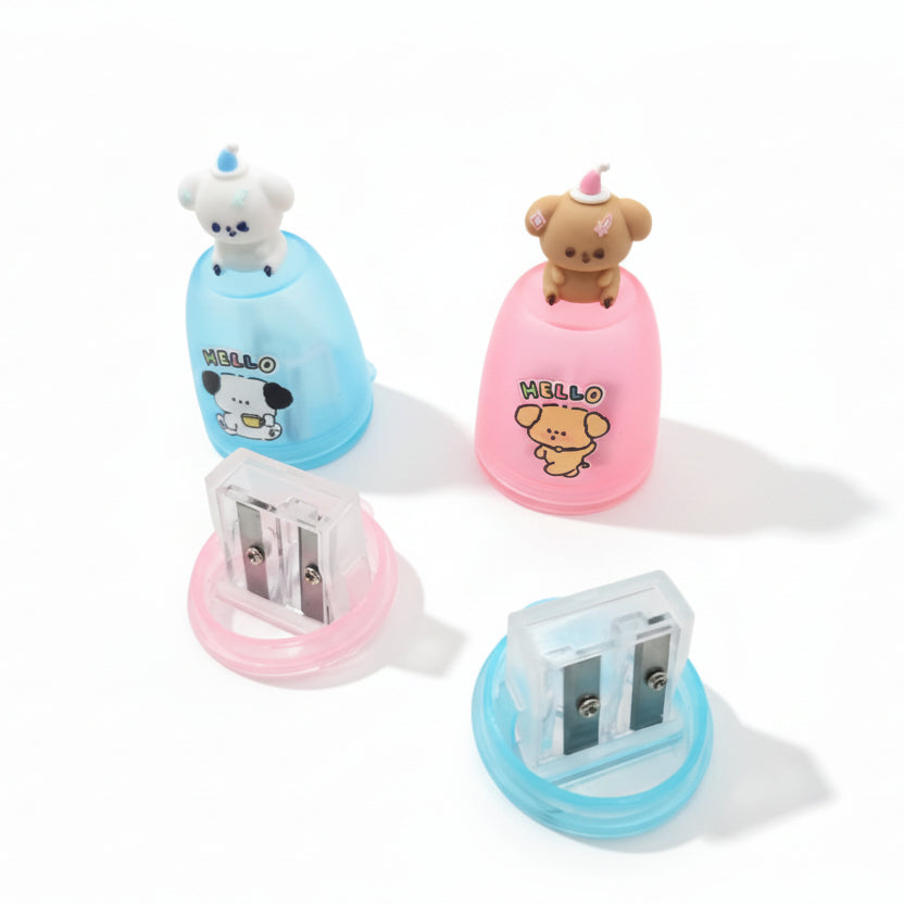 Sacapuntas perrito doble con contenedor